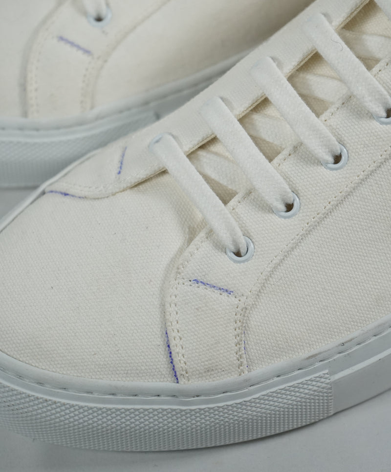 COMMON PROJECTS - "Achilles" Ivory Fabric Sneakers W Blue Details - 8