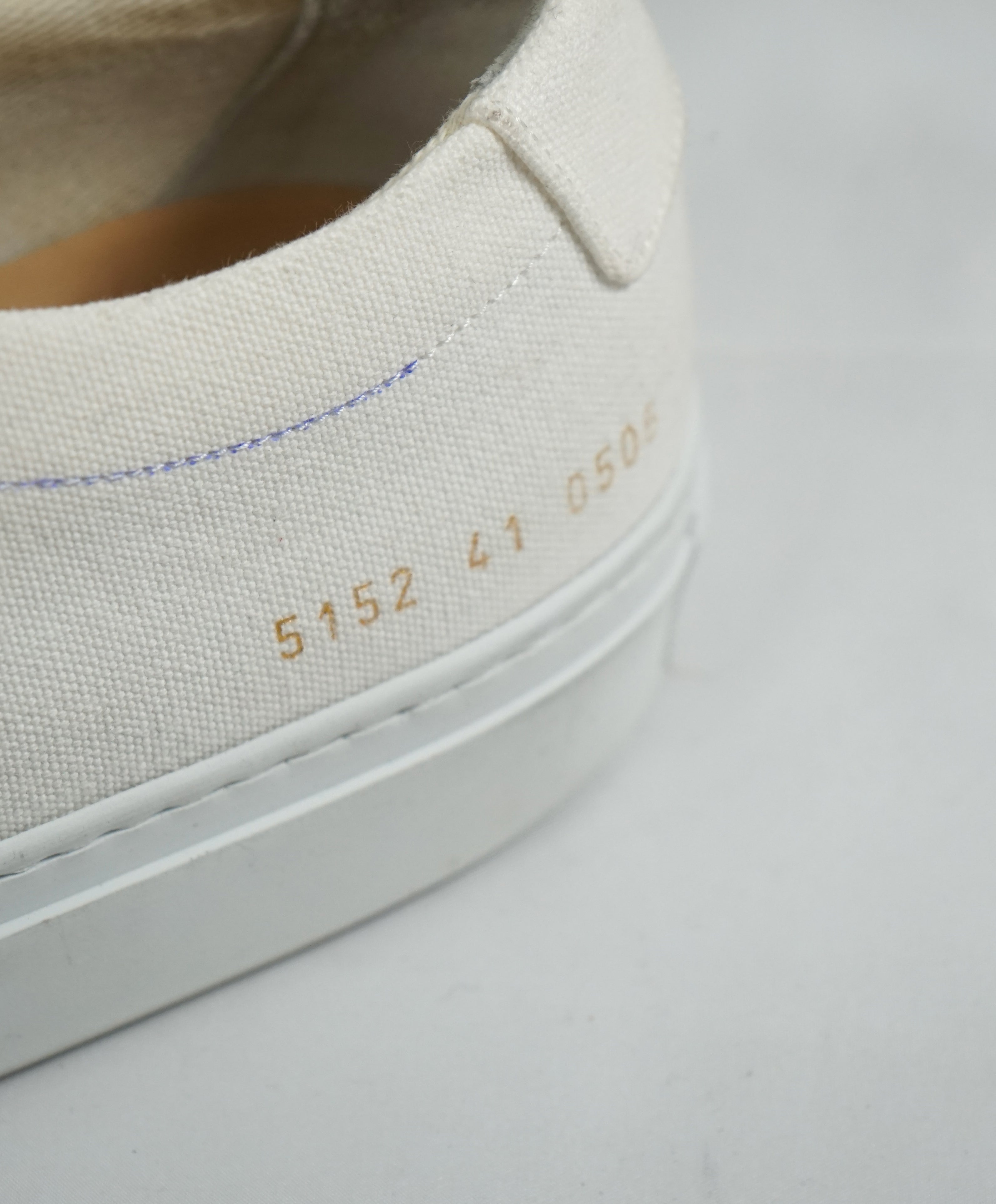 COMMON PROJECTS - "Achilles" Ivory Fabric Sneakers W Blue Details - 8