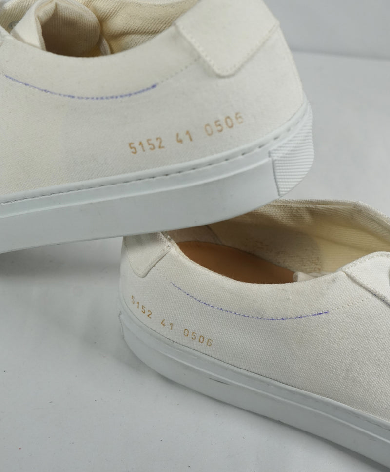 COMMON PROJECTS - "Achilles" Ivory Fabric Sneakers W Blue Details - 8