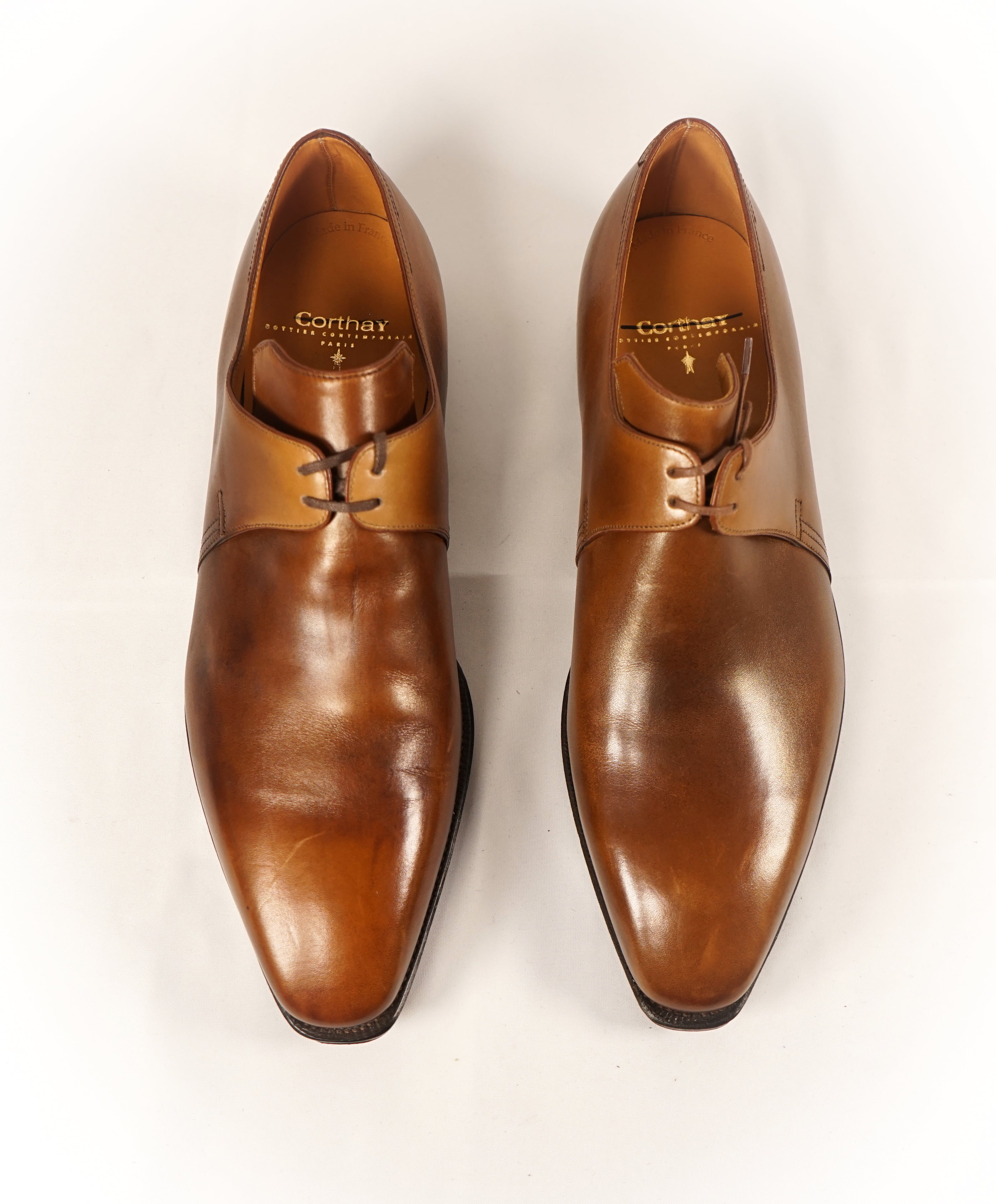 CORTHAY - "Arca” Brown Leather Oxfords 2-Eylet- 8.5-L 9-R