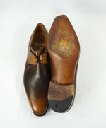 CORTHAY - "Arca” Brown Reverse Contrast Leather Oxfords 2-Eylet- 10