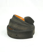 CORTHAY - "ARCA" Tonal Burnished Gray Suede Leather Belt Strap -  110CM