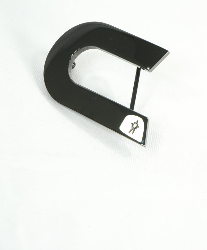 CORTHAY - "ARCA" Gunmetal Gray C Star Logo Belt Buckle -