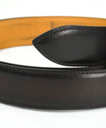 CORTHAY - "ARCA" Burnished Brown/Burgundy Leather Belt Strap -  110CM