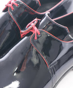 CORTHAY - "Arca" Pullman Patent Leather Red Piped Derby Shoes - 10.5