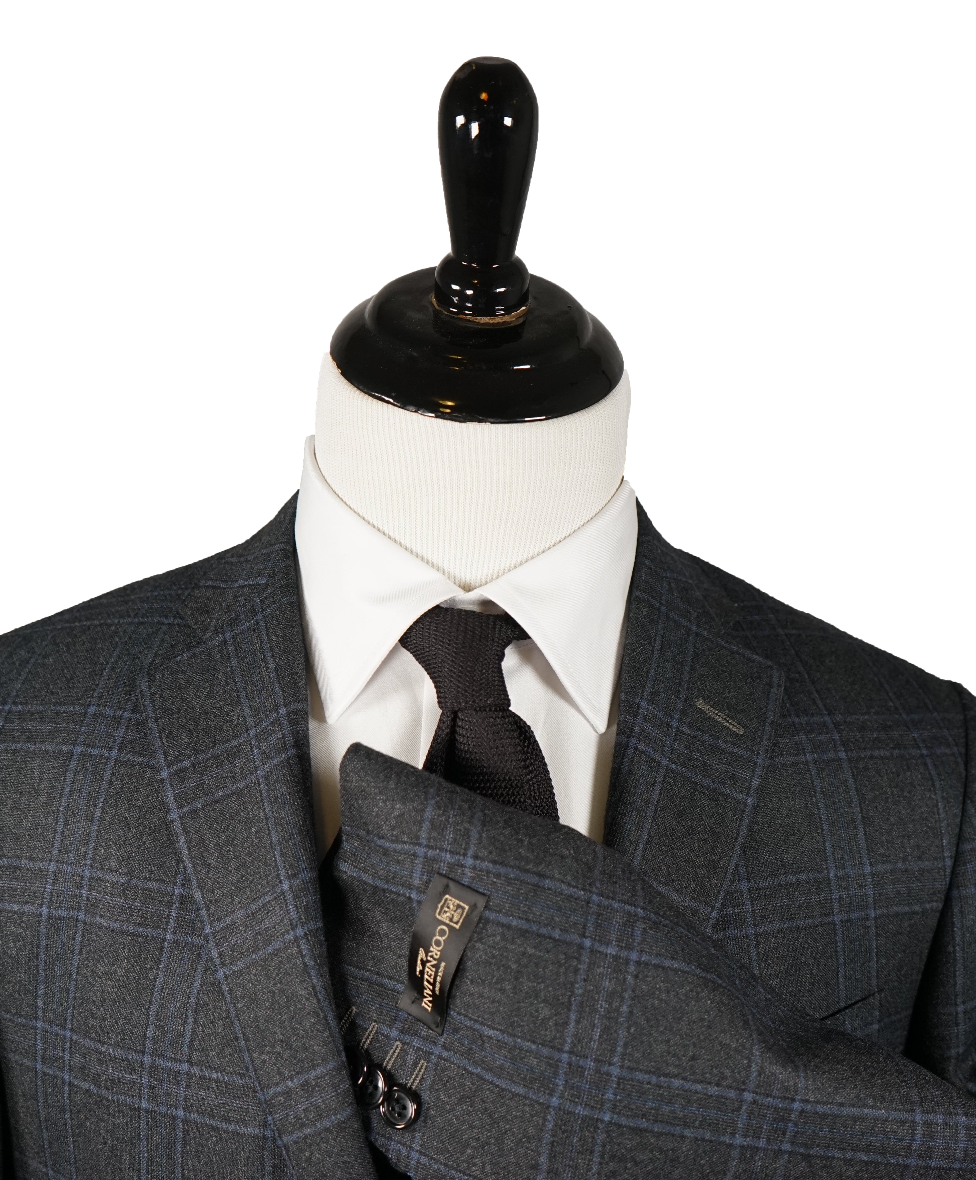 CORNELIANI - Bold Blue & Gray Plaid 17,25 Microns Super 130’s - 40R