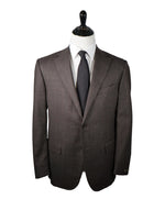 CORNELIANI - Brown & Pumpkin Textured Check Blazer 18,25 Microns Extra Fine Wool- 44R