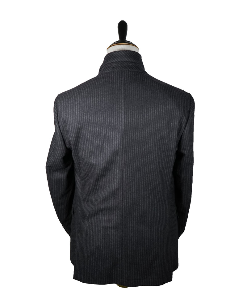 CORNELIANI - Cashmere Blend Gray Chalk Stripe 2-3 Roll Semi-linedSuit - 40R