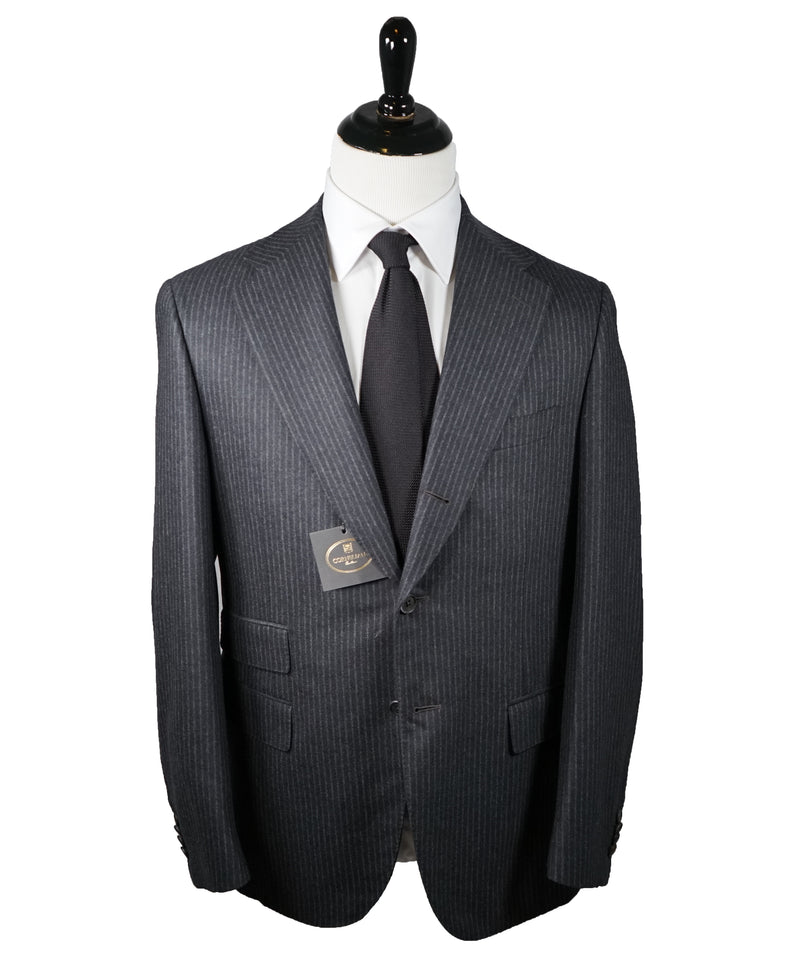 CORNELIANI - Cashmere Blend Gray Chalk Stripe 2-3 Roll Semi-linedSuit - 40R