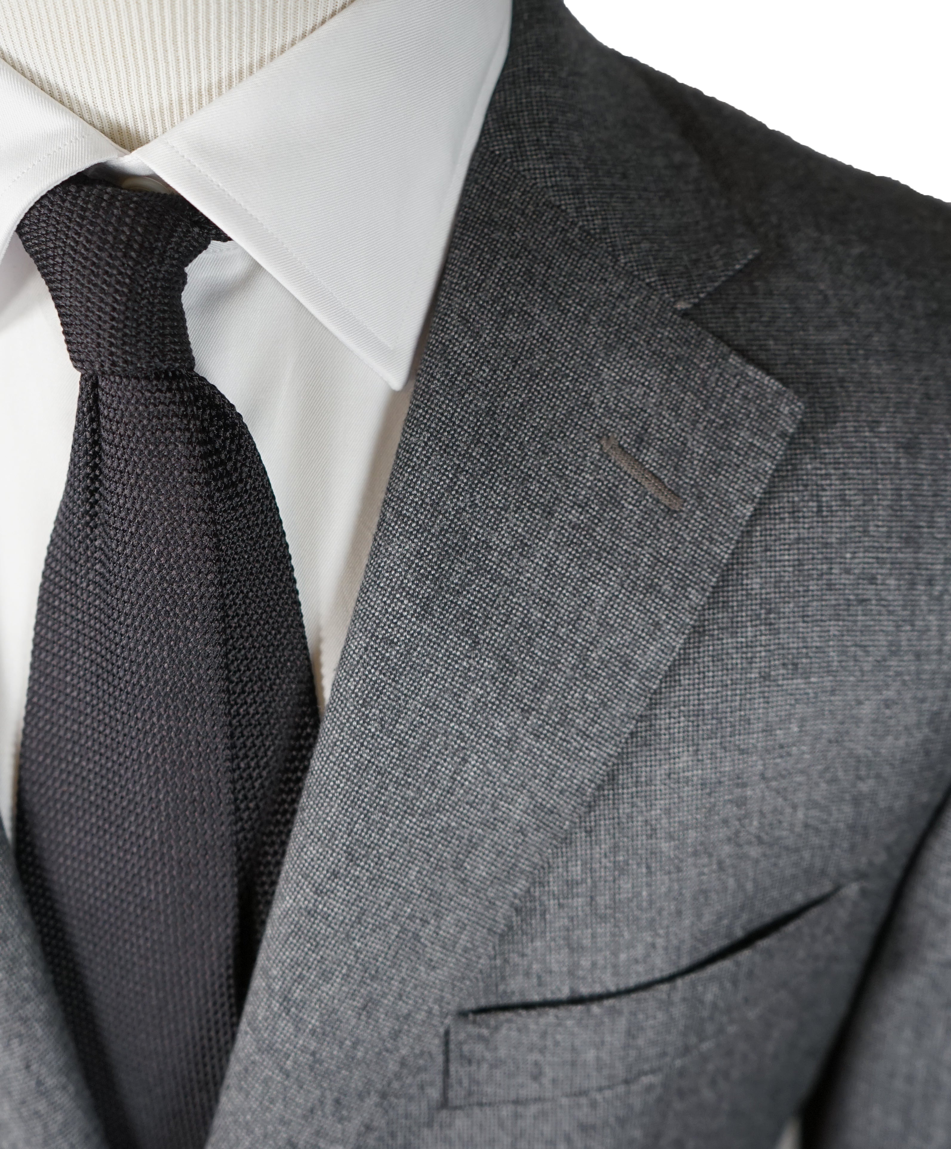 CORNELIANI - Gray Birdseye Textured Suit 18,25 Microns Super 110’s- 42R