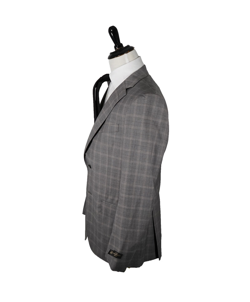 CORNELIANI - Gray & Camel Plaid Suit 17,25 Microns- 42R