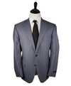 CORNELIANI - Light Blue & Burgundy Stripe Suit 18,25 Microns - 46R