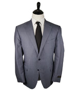 CORNELIANI - Light Blue & Burgundy Stripe Suit 18,25 Microns - 46R