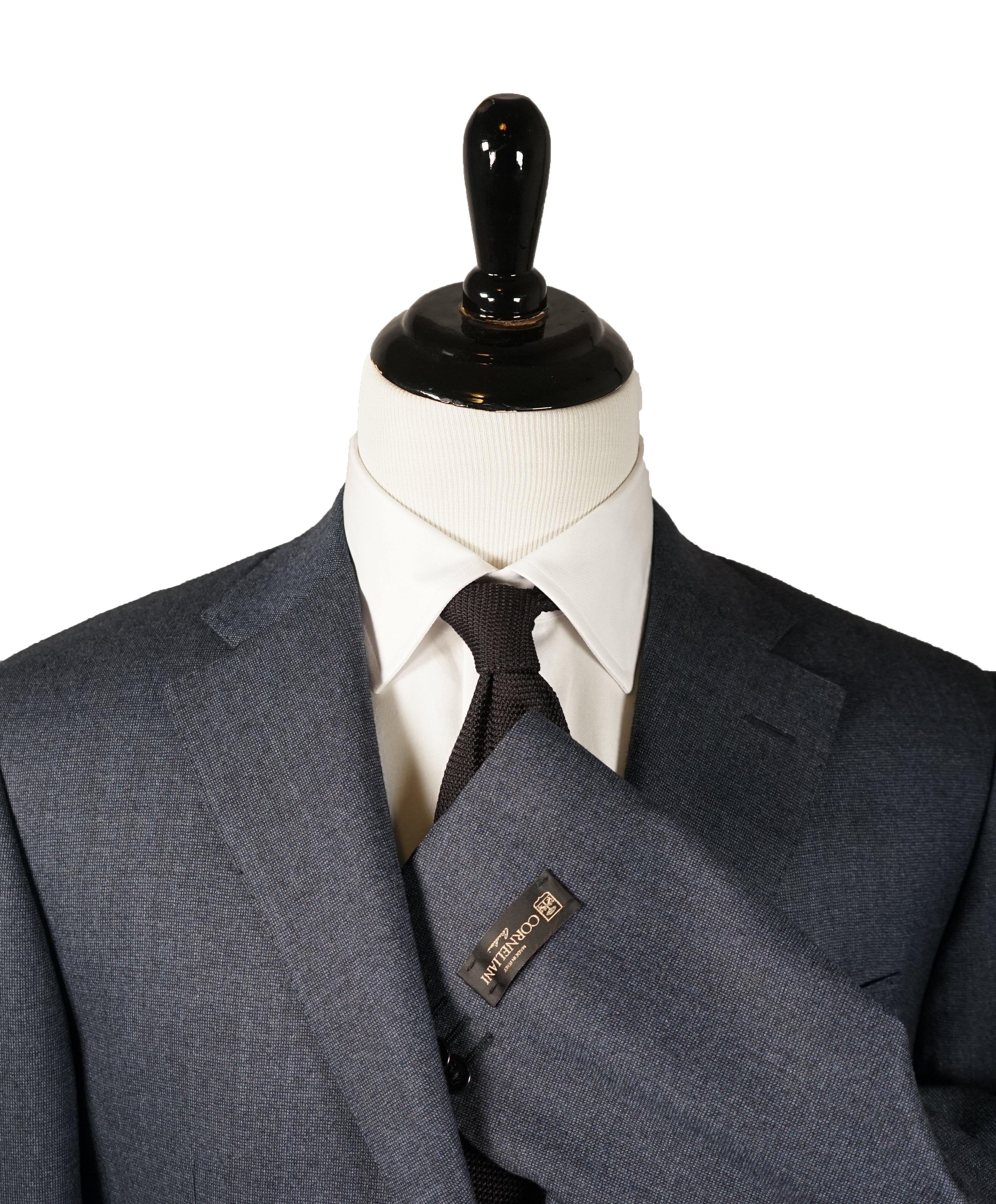 CORNELIANI - Medium Blue Birdseye Textured Suit 18,25 Microns Super 110’s- 44R