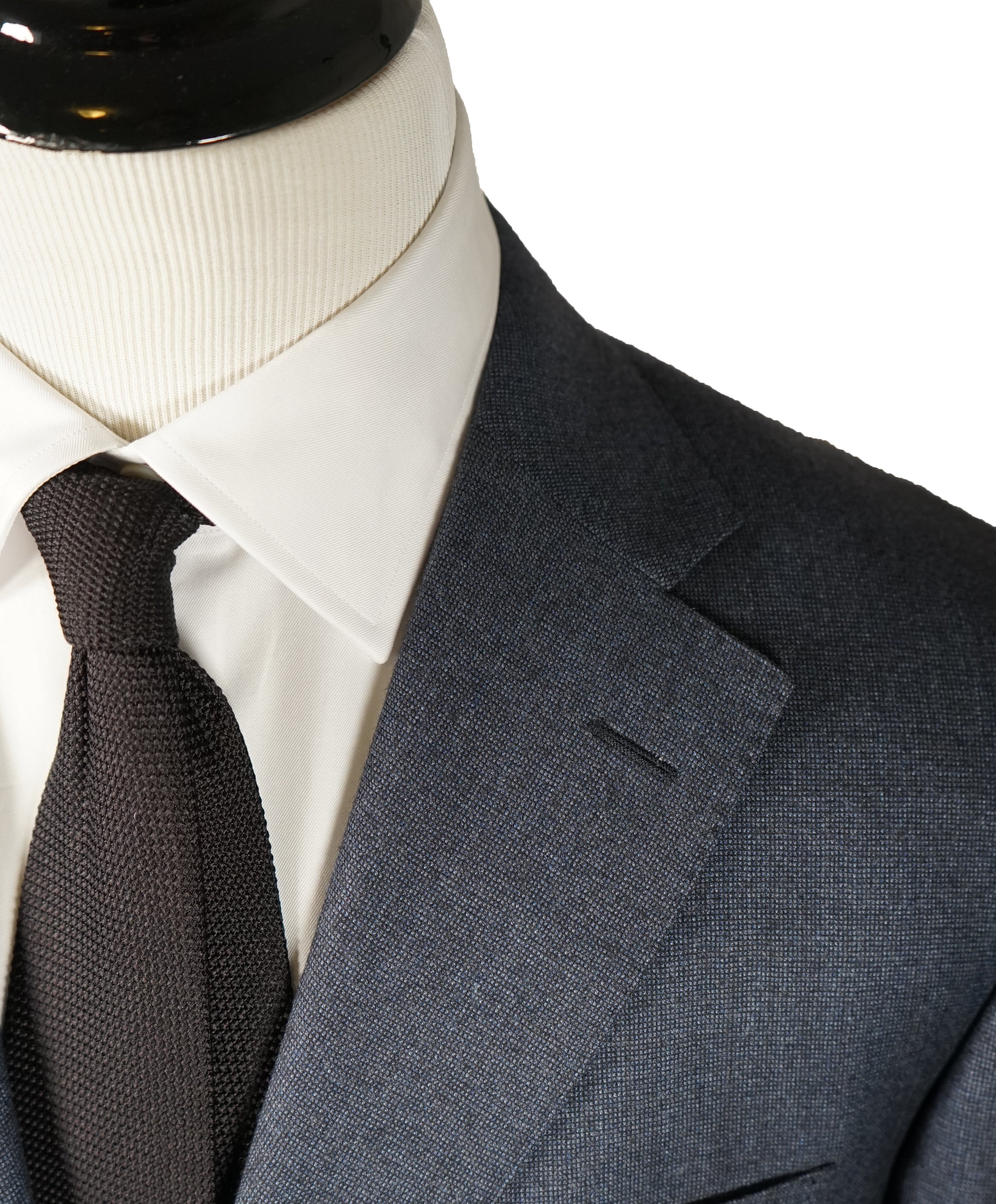 CORNELIANI - Medium Blue Birdseye Textured Suit 18,25 Microns Super 110’s- 44R