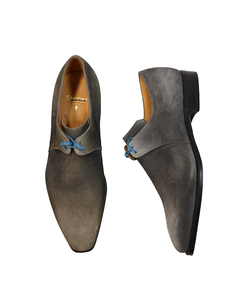 CORTHAY - "Arca” Suede Oxfords Gray - 8