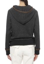$895 ELEVENTY - CASHMERE / Wool Hoodie Tipped Gray Sweater - M