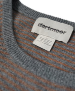 DARTMOOR - Rust & Gray Fine Stripe Cashmere Sweater - M