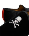 DEL TORO - Black Skull n’ Cross Bones Velvet Smoking Slippers Loafers - 8