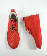 DEL TORO - Made in Italy Red Quilted Leather High Top Chukka Sneakers - 7