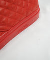 DEL TORO - Made in Italy Red Quilted Leather High Top Chukka Sneakers - 7