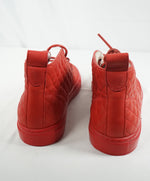 DEL TORO - Made in Italy Red Quilted Leather High Top Chukka Sneakers - 7