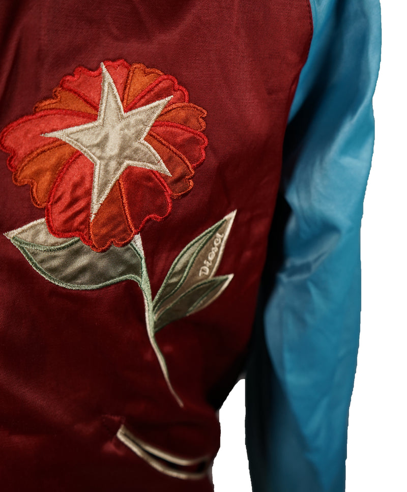 DIESEL - “J-Flam” Reversible Satin Bomber Jacket- L