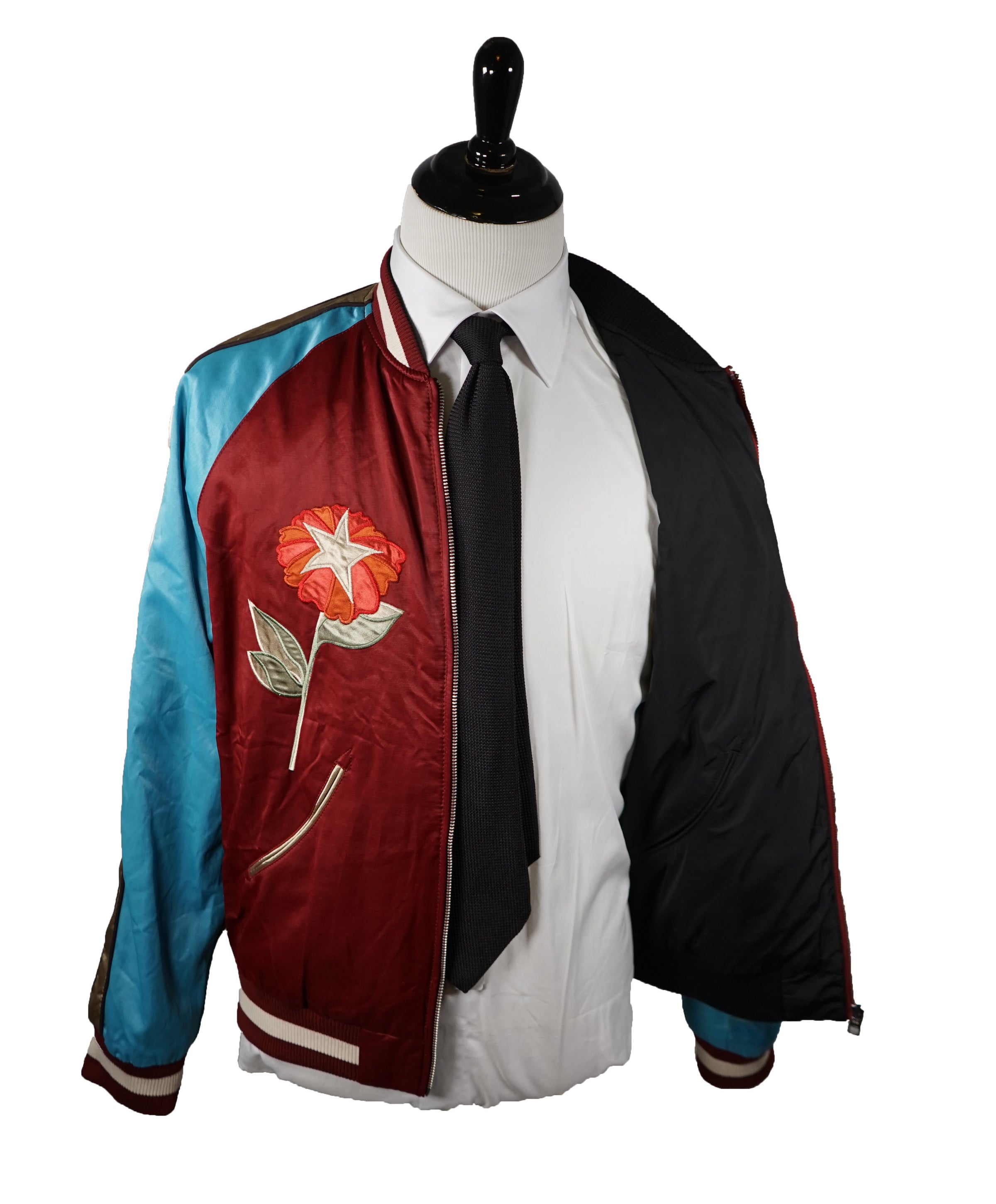 DIESEL - “J-Flam” Reversible Satin Bomber Jacket- L – Luxe Hanger