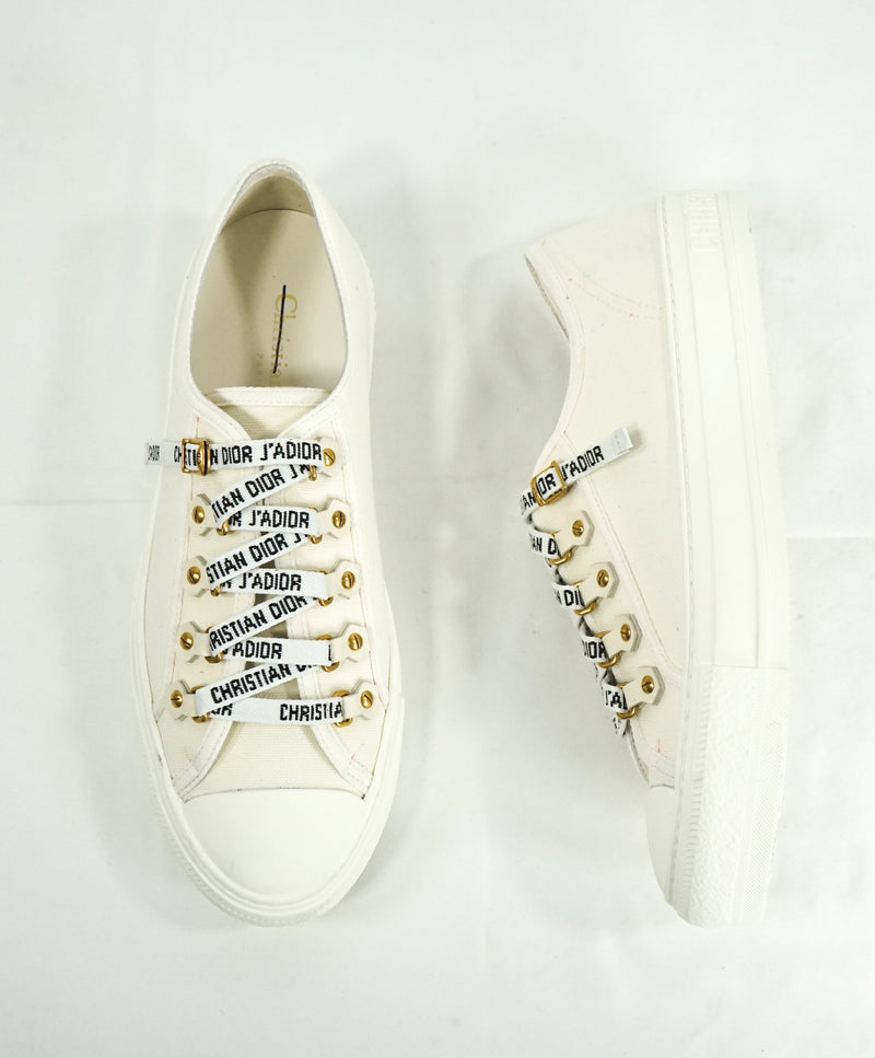 CHRISTIAN DIOR - "JA'DIOR" White Logo Monogram Lace Sneakers - 9.5