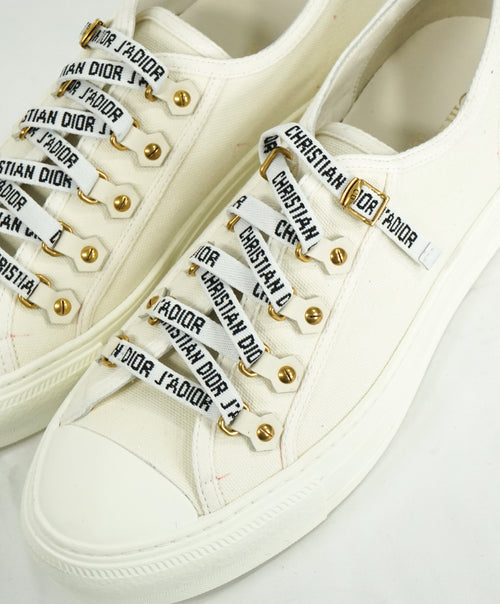 CHRISTIAN DIOR - "JA'DIOR" White Logo Monogram Lace Sneakers - 9.5