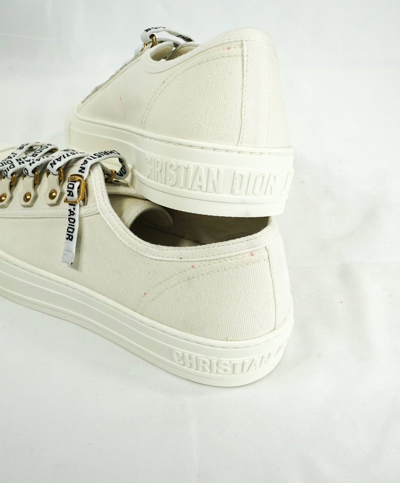 CHRISTIAN DIOR - "JA'DIOR" White Logo Monogram Lace Sneakers - 9.5