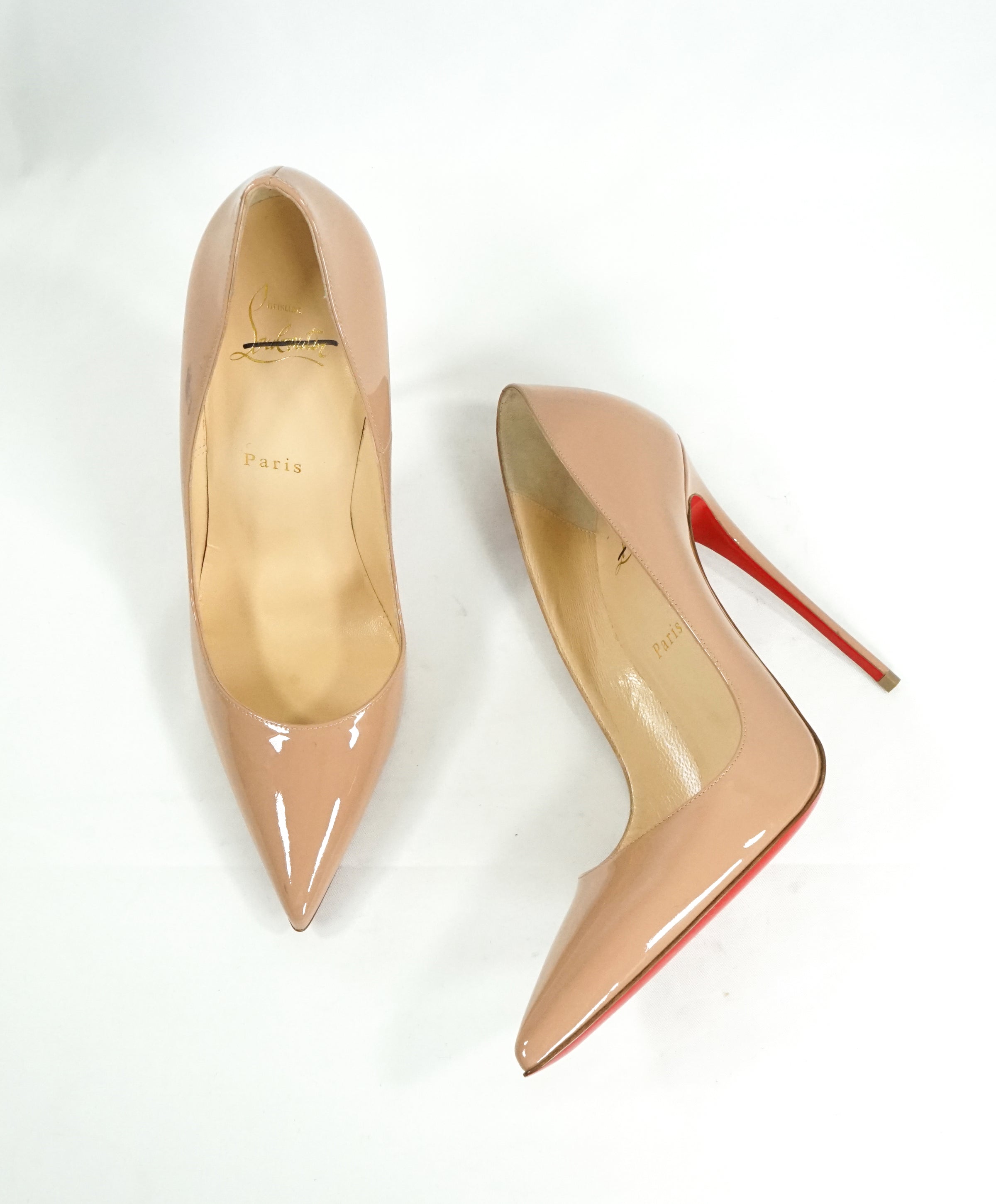 Christian Louboutin 'So Kate' 120mm stripped patent leather pumps