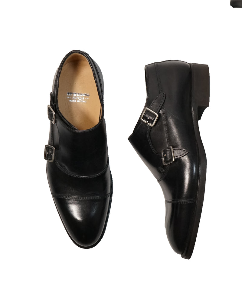 DI BIANCO - Double Monk Strap Loafers “SPQR” Black - 7