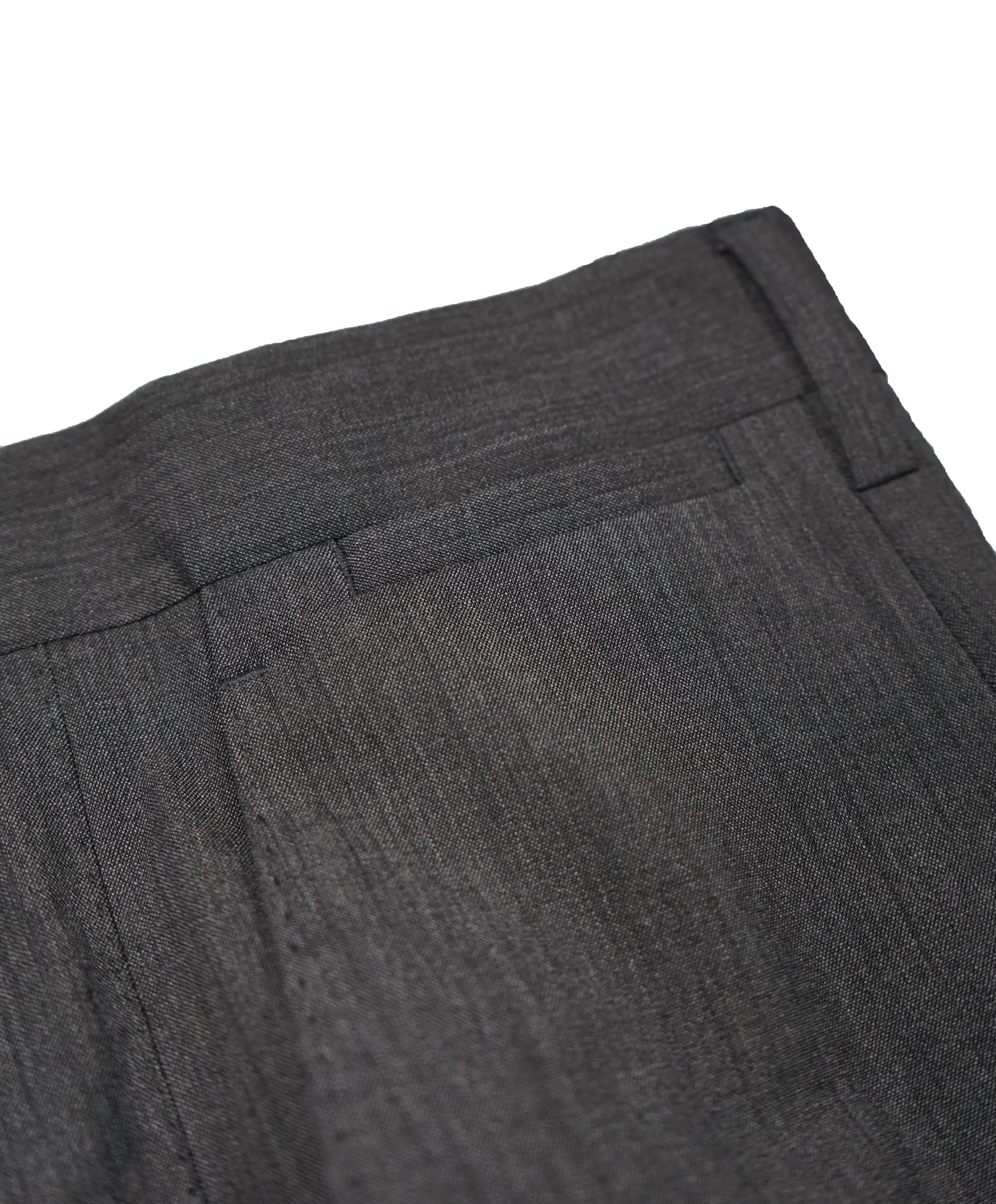 DOLCE & GABBANA - Gray Melange Flat Front Dress Pants - 34W