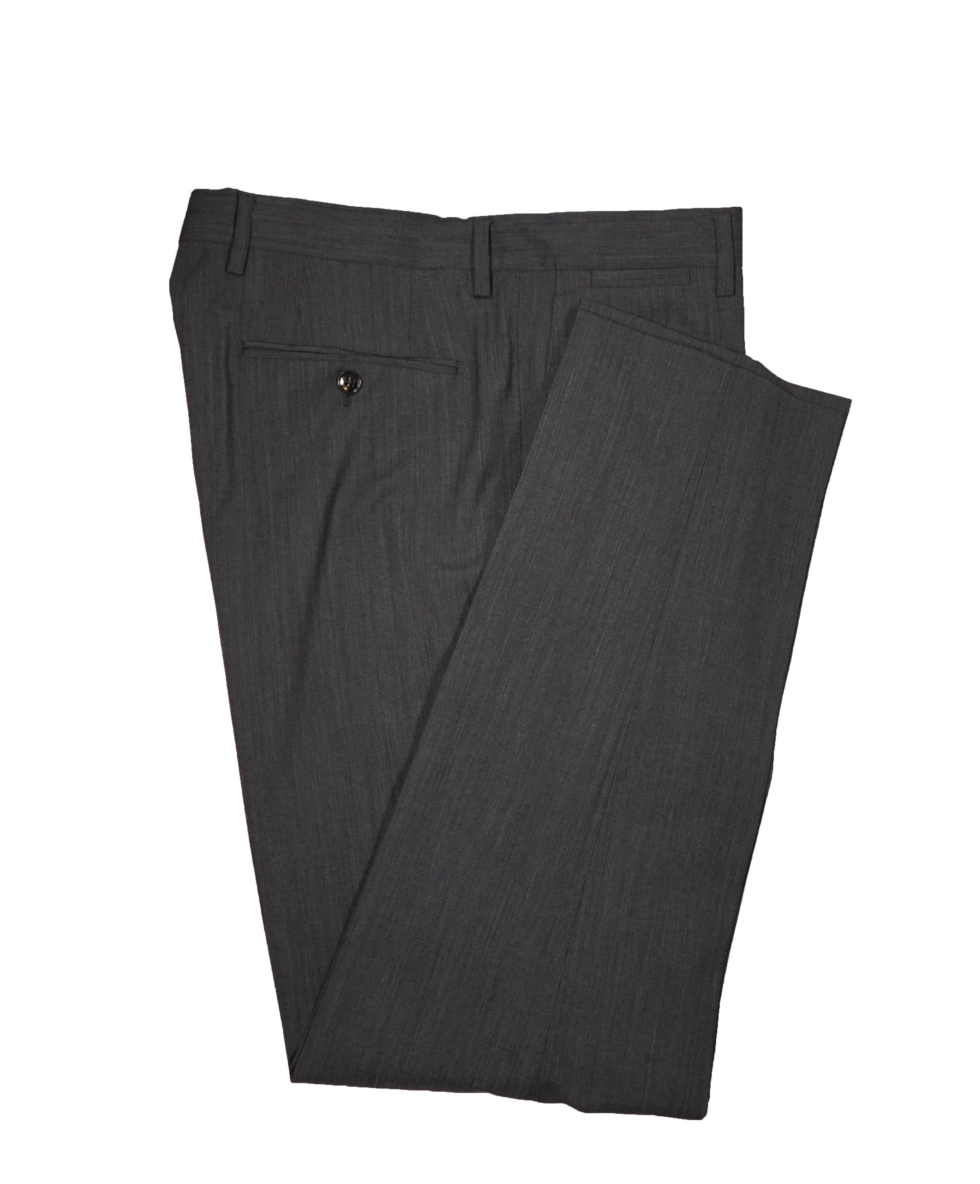 DOLCE & GABBANA - Gray Melange Flat Front Dress Pants - 34W