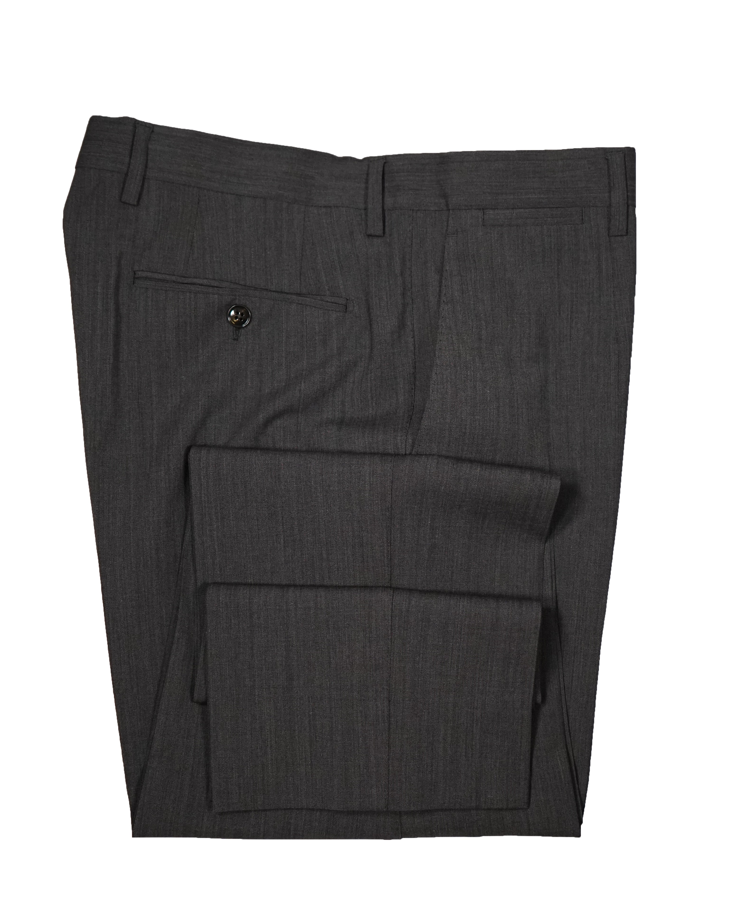 DOLCE & GABBANA - Gray Melange Flat Front Dress Pants - 34W
