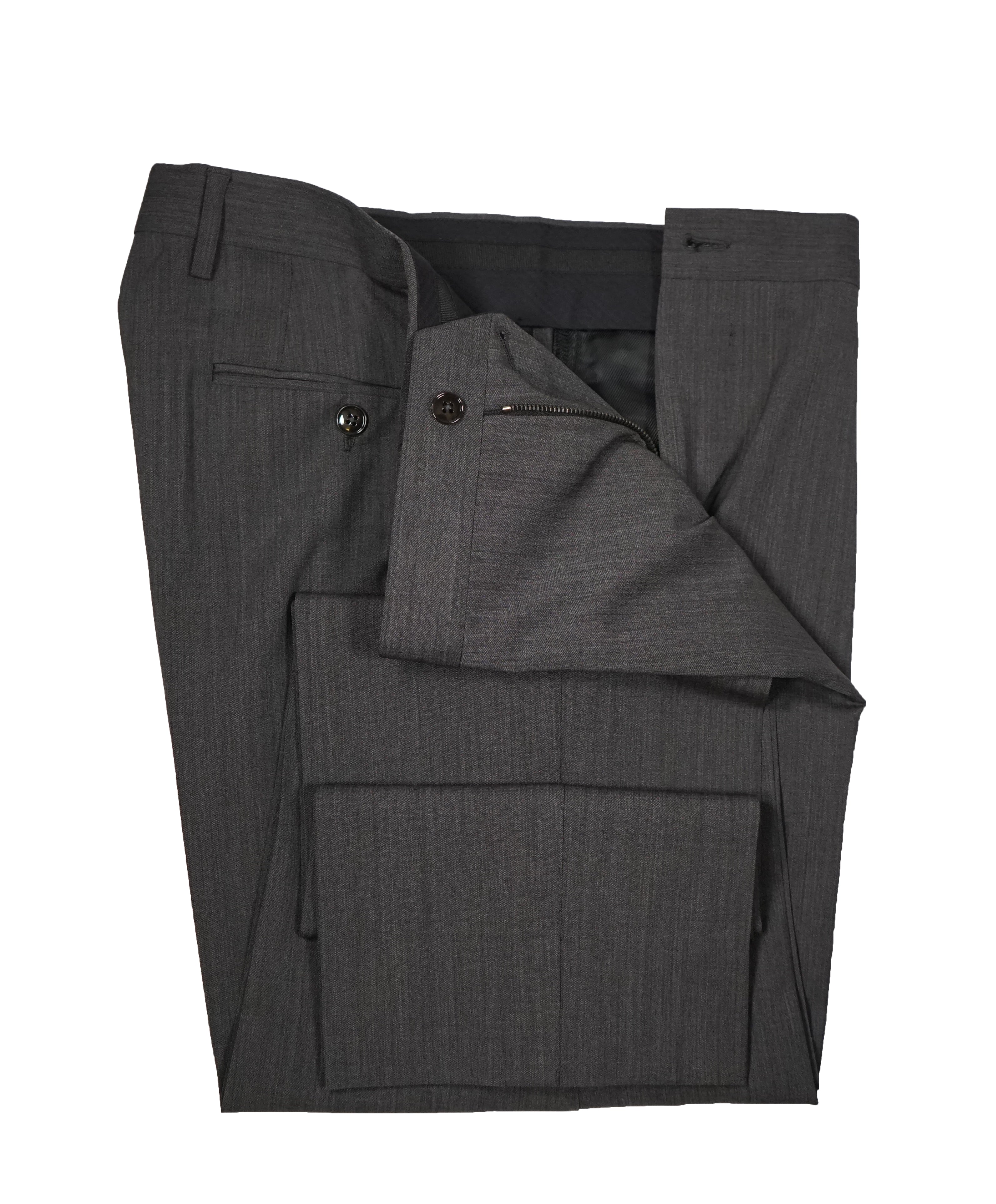 DOLCE & GABBANA - Gray Melange Flat Front Dress Pants - 34W