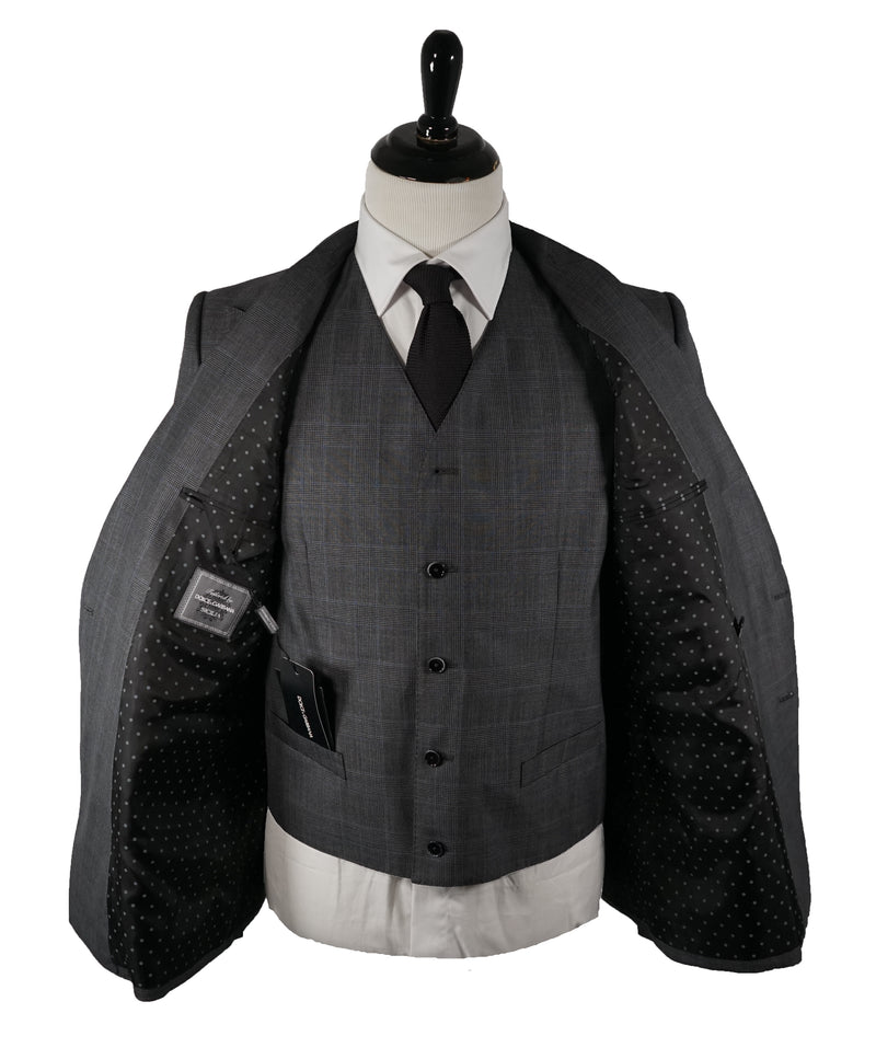 DOLCE & GABBANA - “SICILIA” Prince of Wales Blue Check Double-Breasted Suit - 40R
