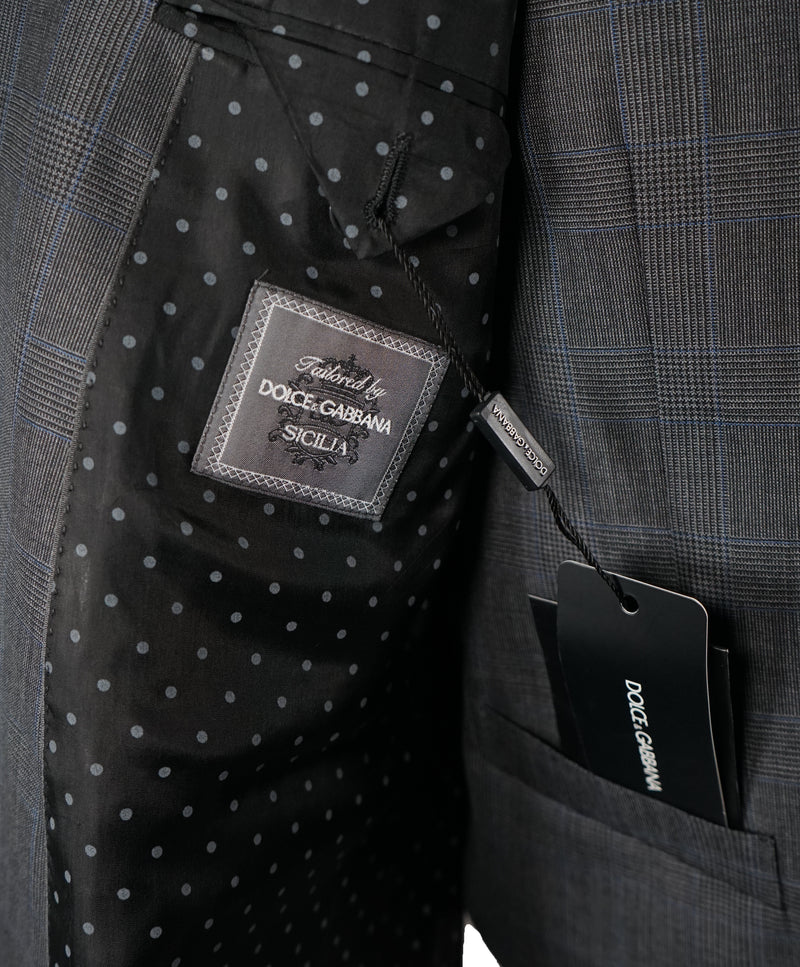 DOLCE & GABBANA - “SICILIA” Prince of Wales Blue Check Double-Breasted Suit - 40R