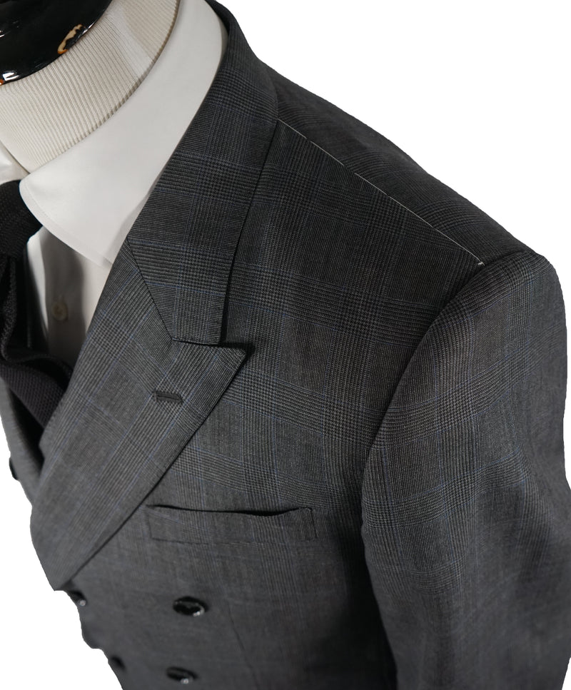 DOLCE & GABBANA - “SICILIA” Prince of Wales Blue Check Double-Breasted Suit - 40R