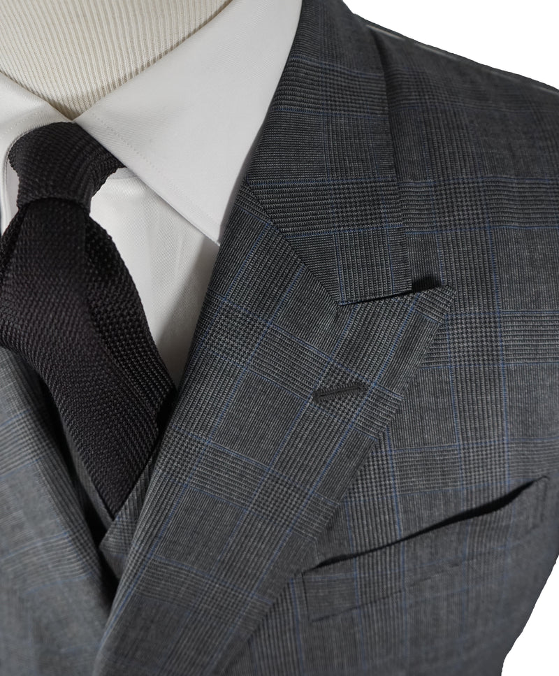 DOLCE & GABBANA - “SICILIA” Prince of Wales Blue Check Double-Breasted Suit - 40R