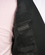 RALPH LAUREN BLACK LABEL - Notch Lapel Black Tuxedo Suit With Side Tabs - 40R
