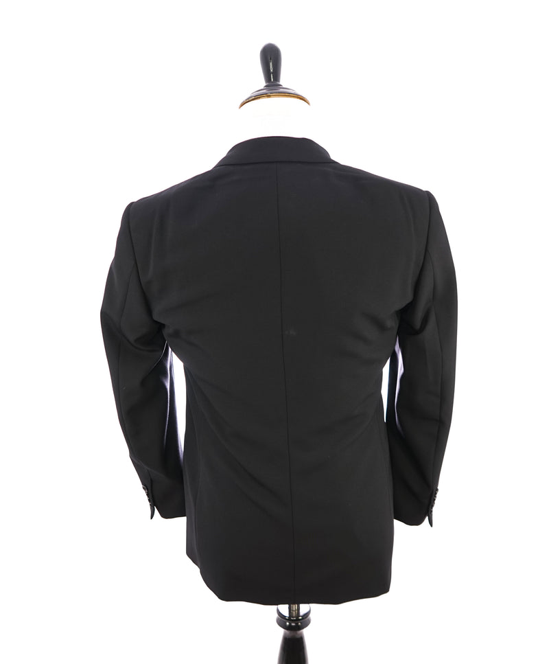 RALPH LAUREN BLACK LABEL - Notch Lapel Black Tuxedo Suit With Side Tabs - 40R