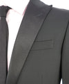 RALPH LAUREN BLACK LABEL - Peak Lapel Black Tuxedo Suit With Side Tabs - 40L