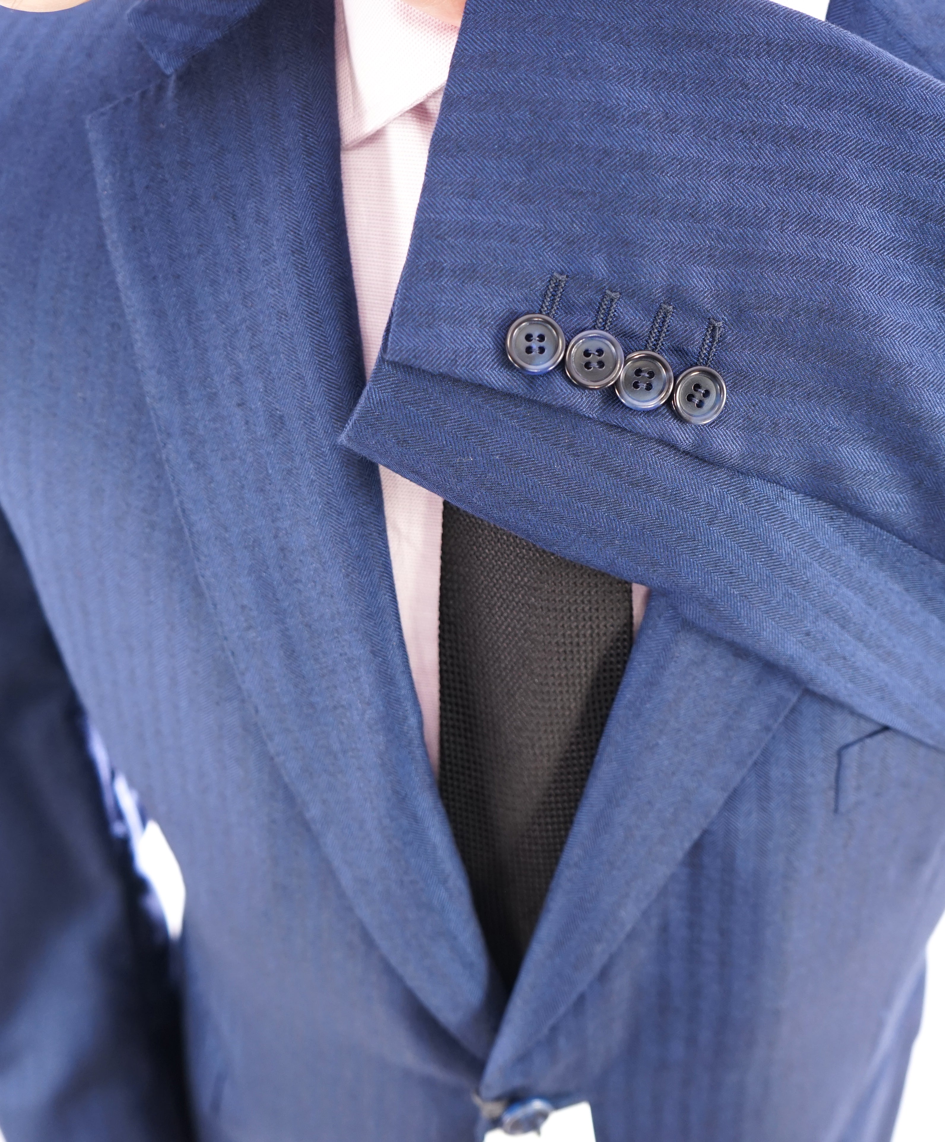 BRIONI - RARE Royal Blue Herringbone Wool/Silk Blazer Made In Italy - 46S