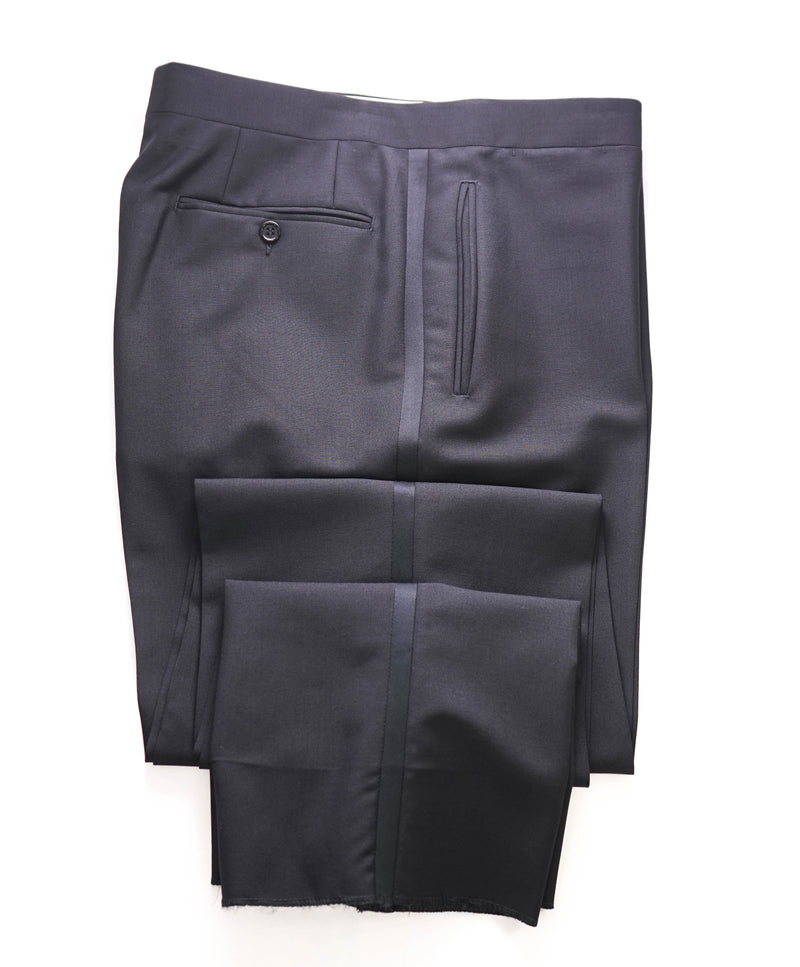 CANALI - *CLOSET STAPLE* MOHAIR Black Tux Flat Front Dinner Pants - 36W