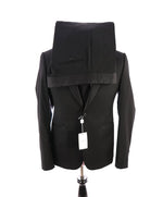 ARMANI COLLEZIONI -  "M Line" Slim Peak Lapel Black Tuxedo Suit - 40R