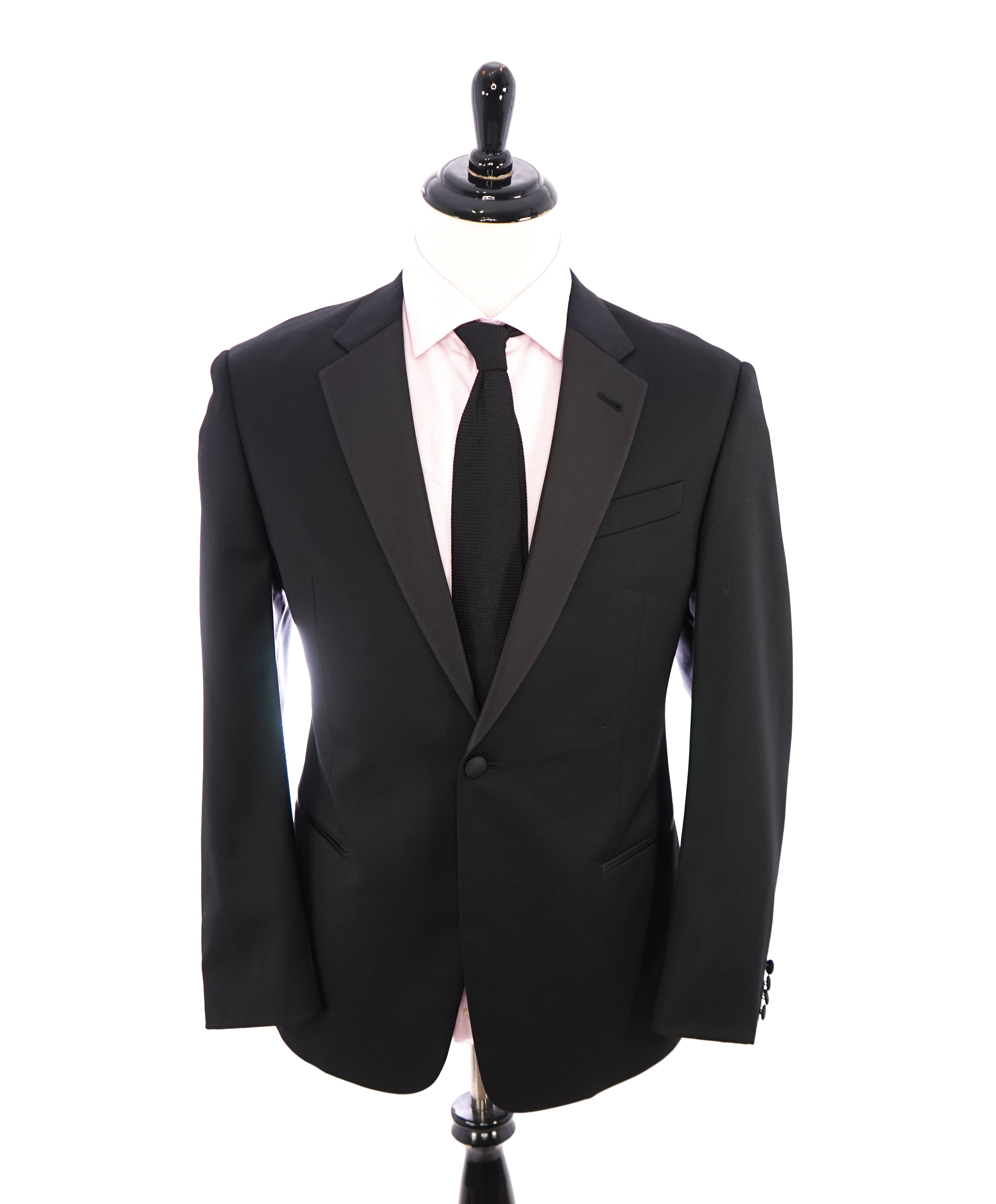 ARMANI COLLEZIONI -  "G Line" 1-Button Notch Lapel Black Tuxedo Suit - 42R