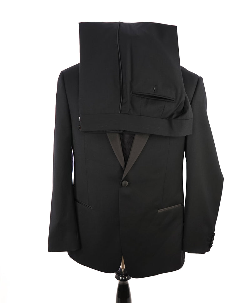 ARMANI COLLEZIONI -  "G Line" 1-Button Notch Lapel Black Tuxedo Suit - 42R