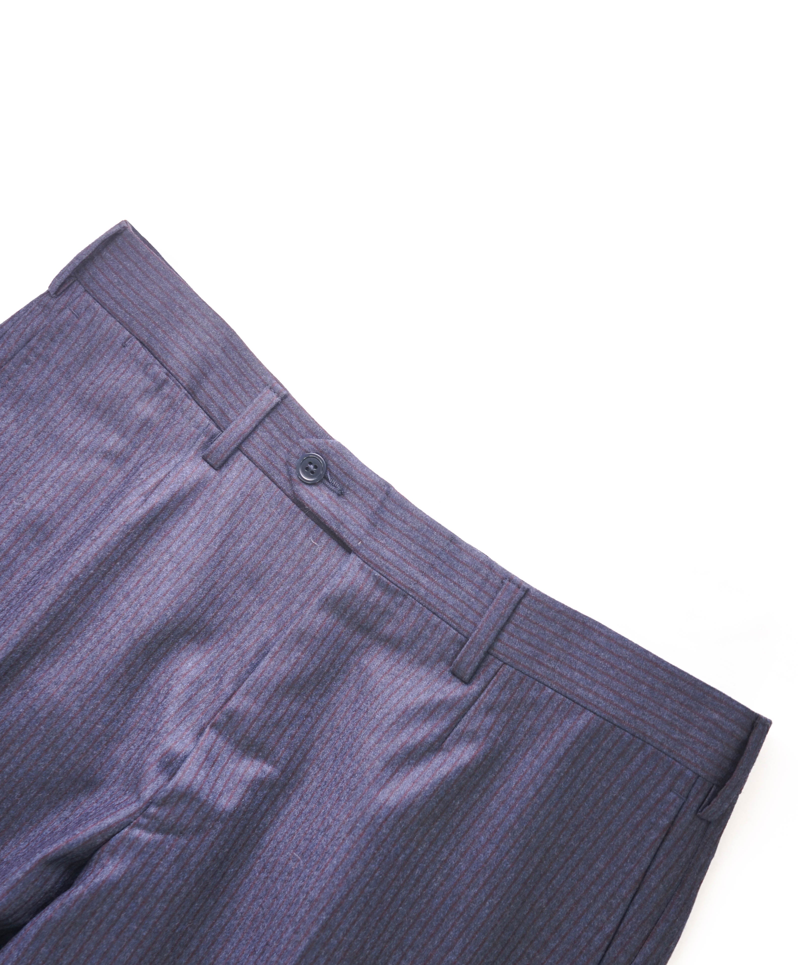 ERMENEGILDO ZEGNA - "MILA" Burgundy/Blue FLANNEL Dress Pants - 32W (48EU)